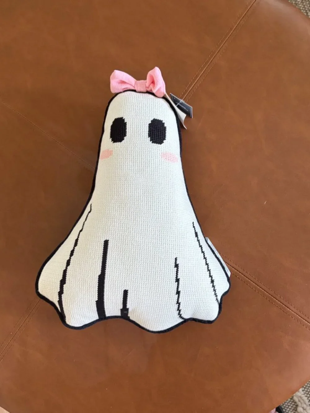 Martha Stewart Halloween Girly Ghost Bow Needlepoint Pillow NWT TikTok Famous